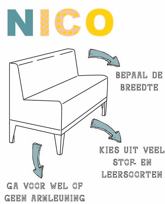 Eettafelbank Nico recht