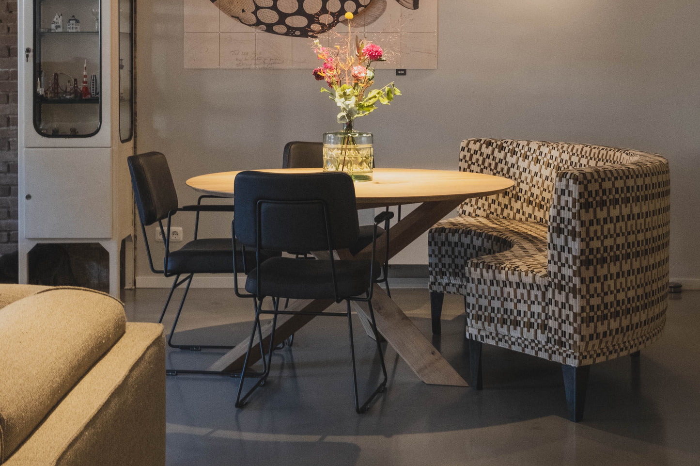 Eettafelbank Nico halfrond